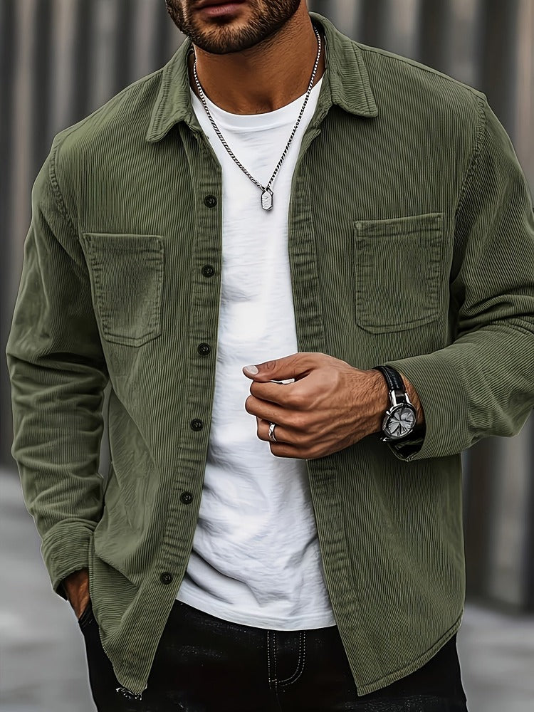 Men's textured shirt jacket