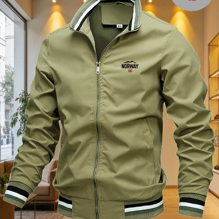 Men's windproof baseball collar jacket in fern green