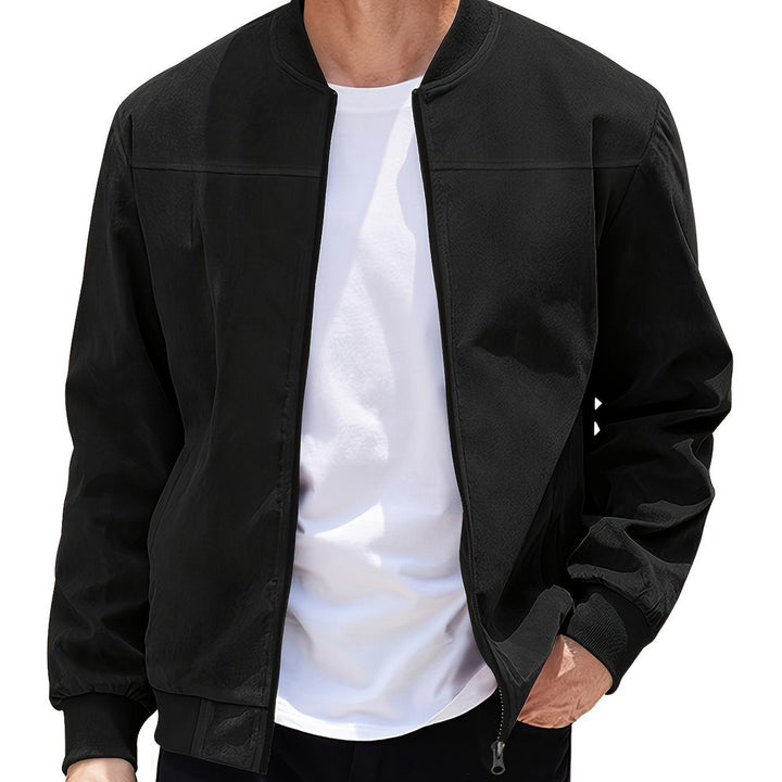 Men's zip-up bomber jacket in black