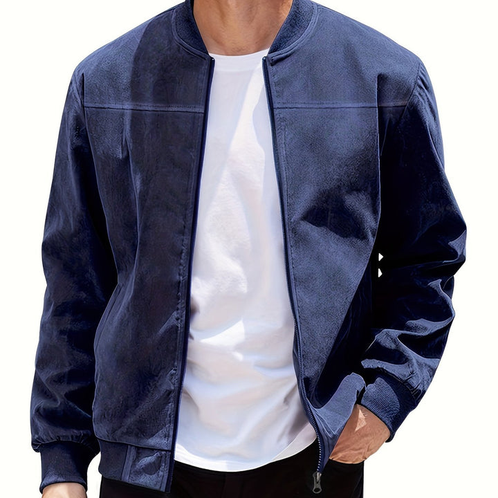 Men's zip-up bomber jacket in navy