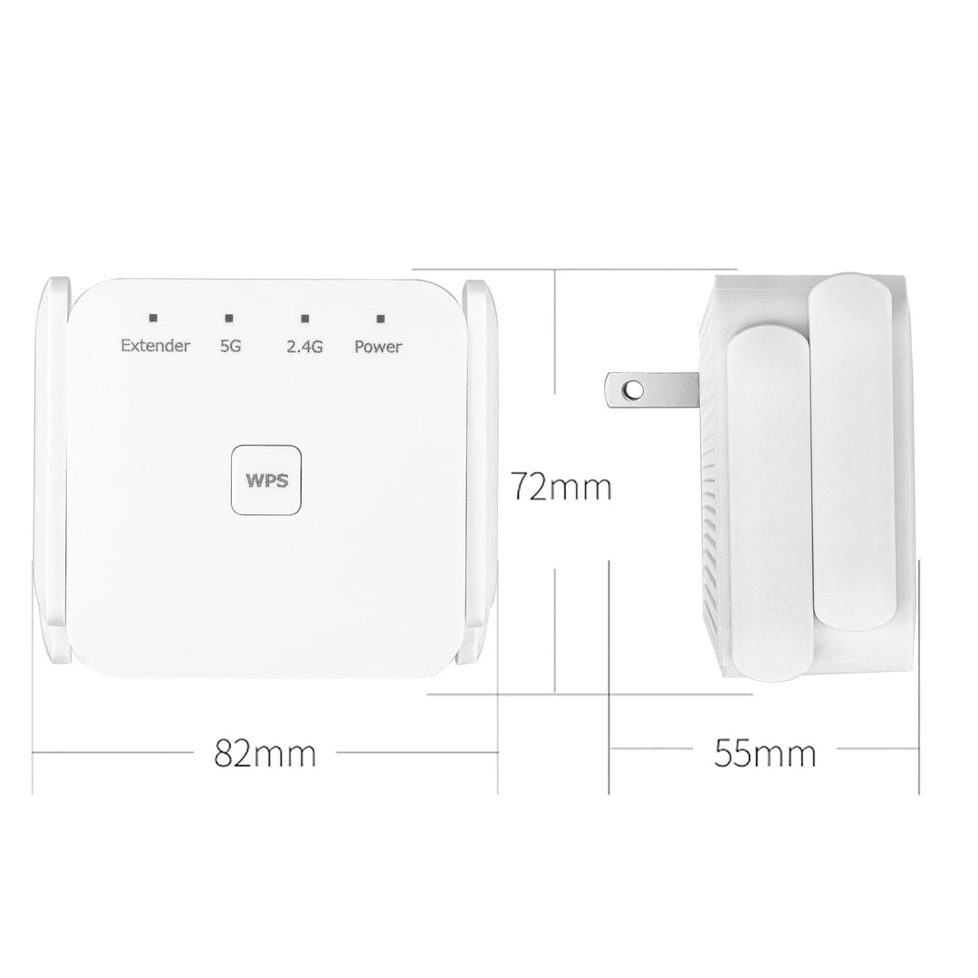 UltraXtend 5G WiFi Booster in compact white housing with four adjustable antennas