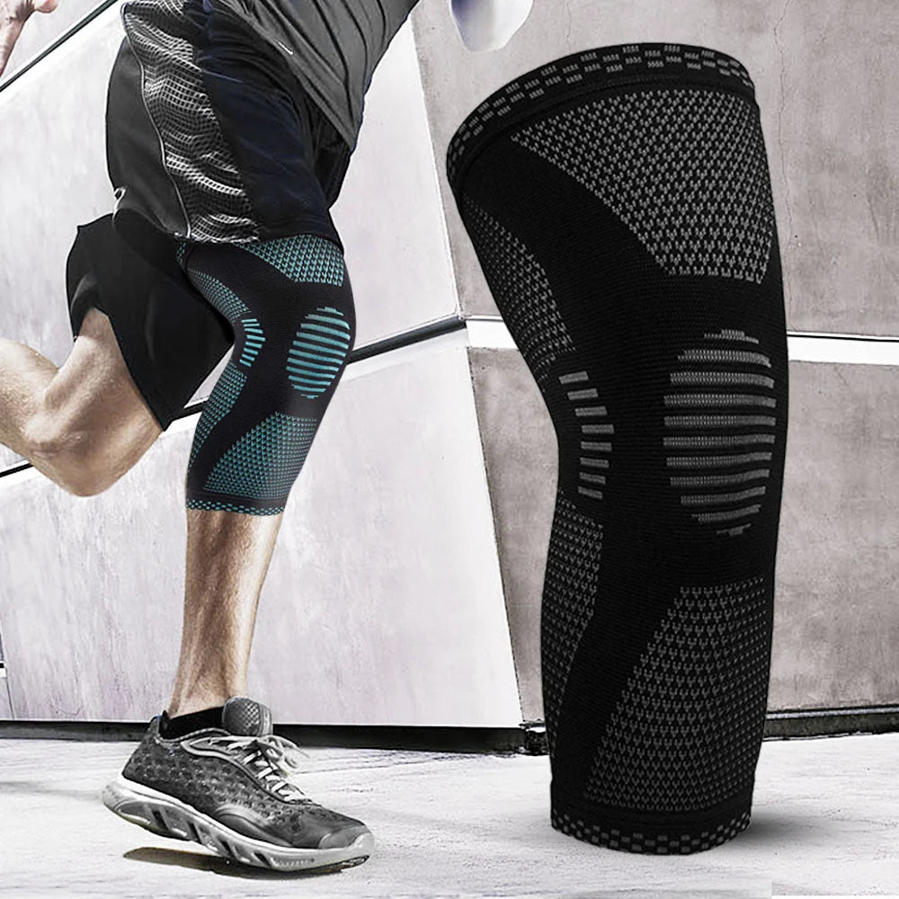 Close-up view of Sport Knee Sleeves showing structured compression panels and elastic support bands