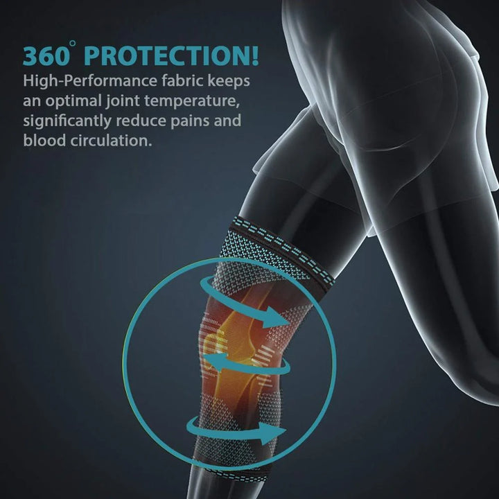Men's Sport Knee Sleeves worn during active training showing secure fit and support