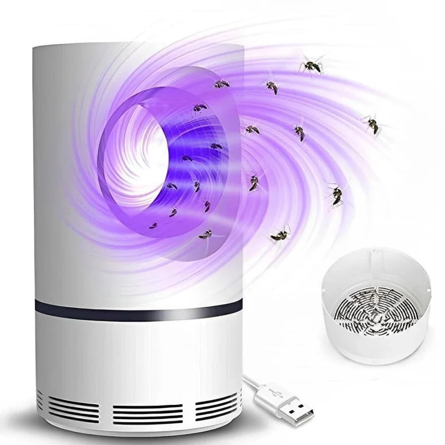 Compact UV light insect trap with 368nm LED technology and vortex airflow system for effective pest control