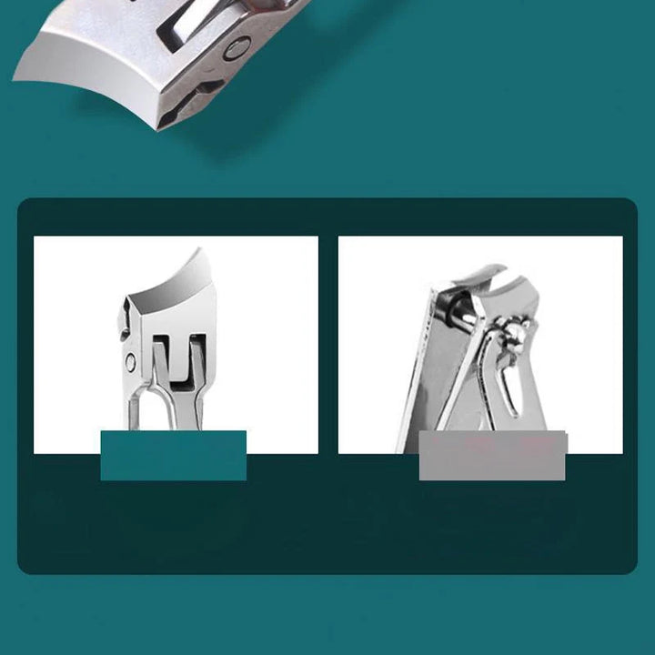 Stainless steel nail clipper with ergonomic non-slip handles for thick nails