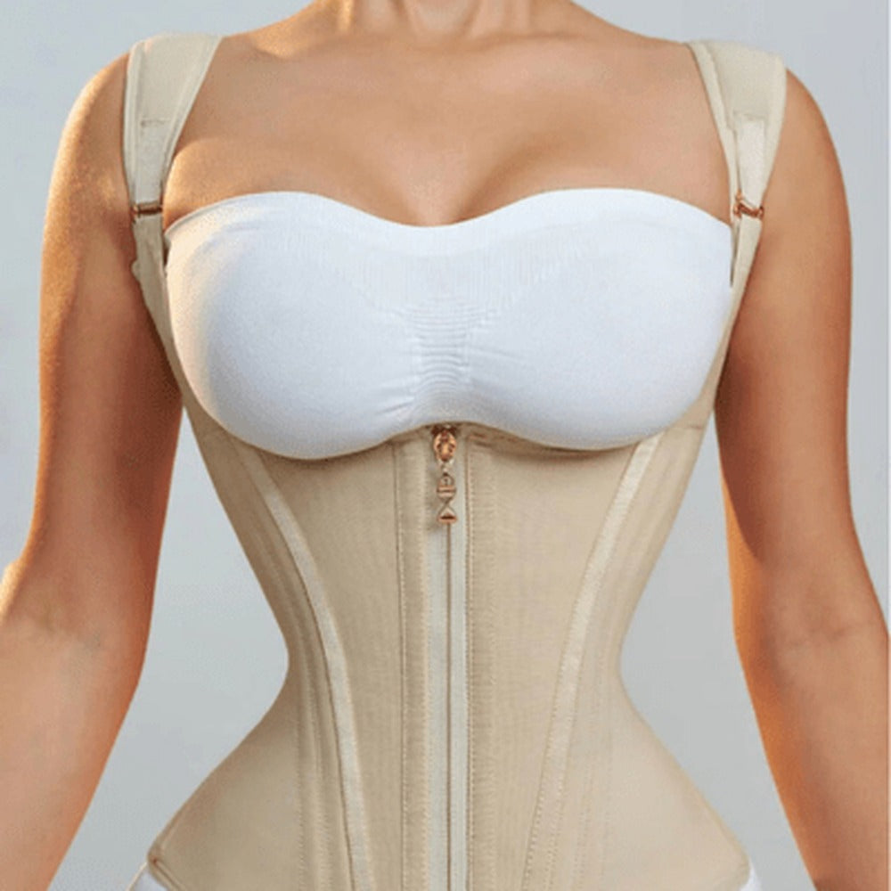 Noémie slimming body shaper in beige, front view