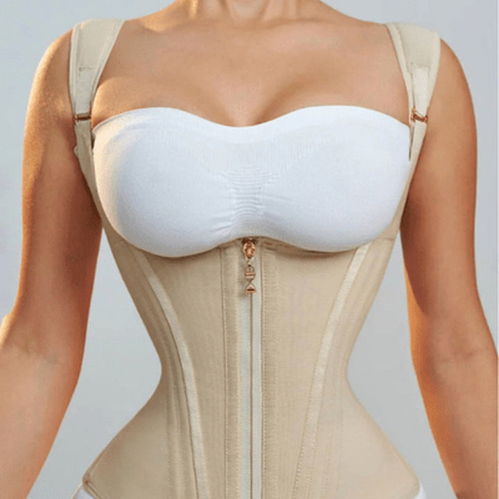 Noémie slimming body shaper in beige, front view