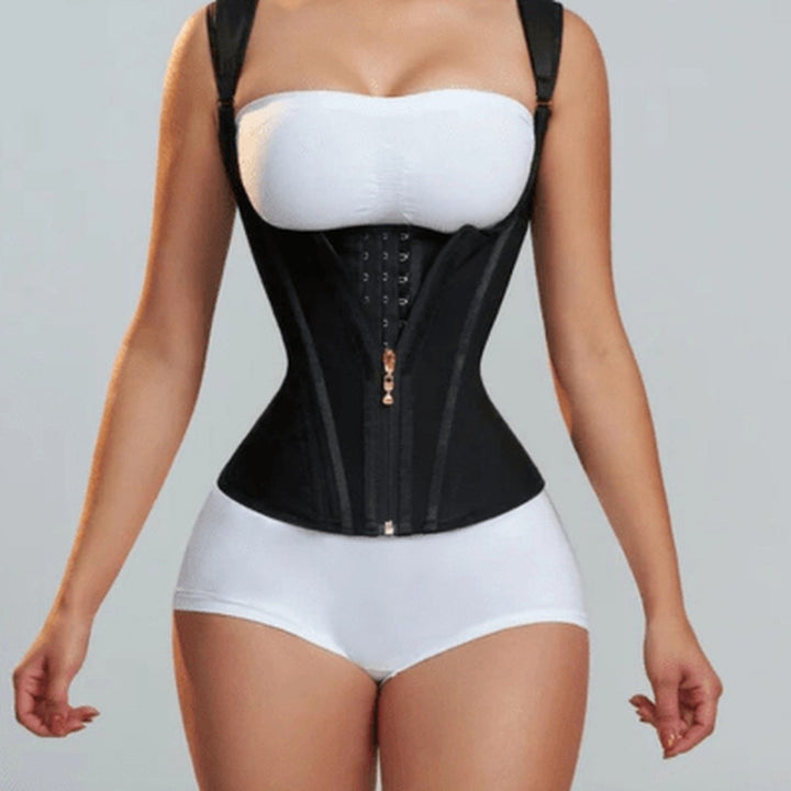 Noémie slimming body shaper in black, front view
