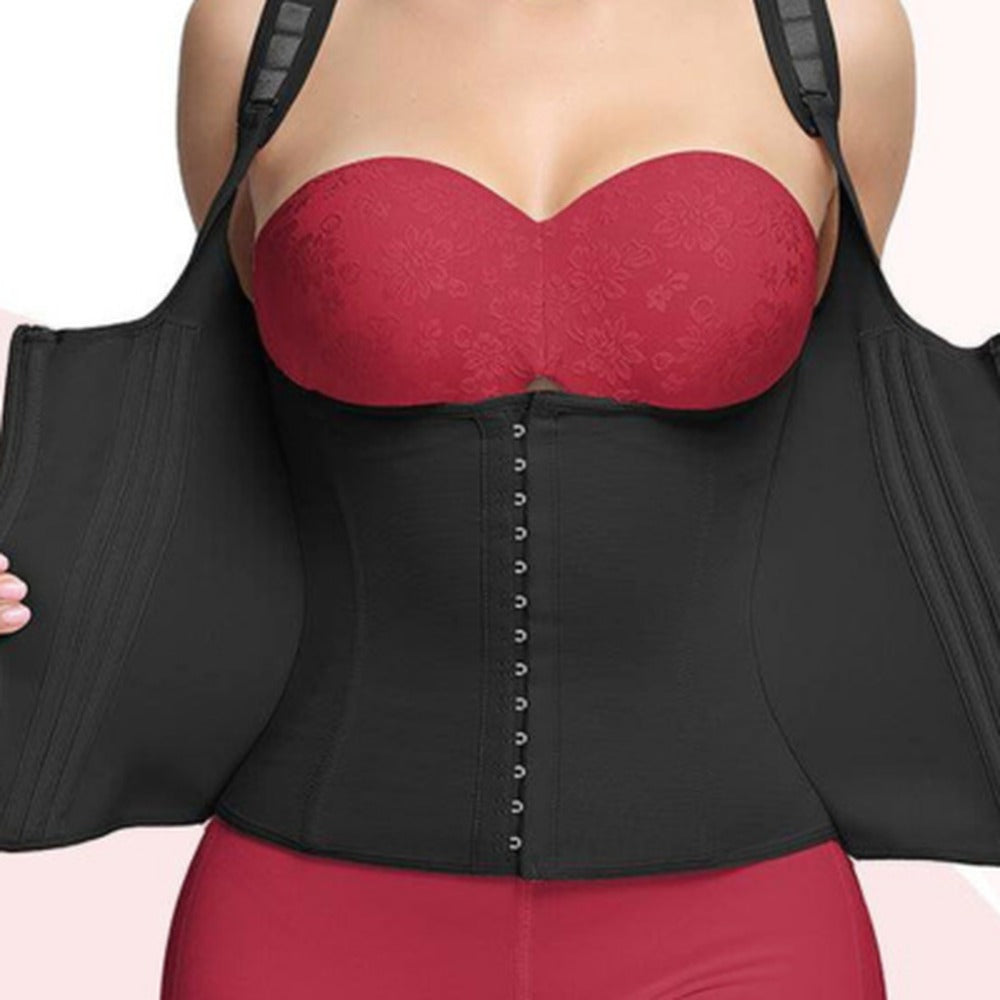 Noémie pink body shaper, side view showing shaping fit