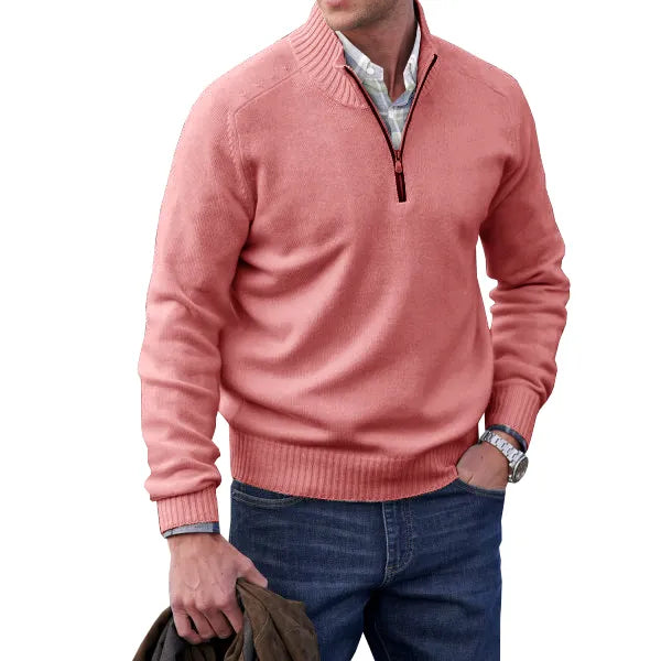 Men's Fine Knit Quarter Zip Jumper | Smart Layer in Nine Colours for Autumn and Winter