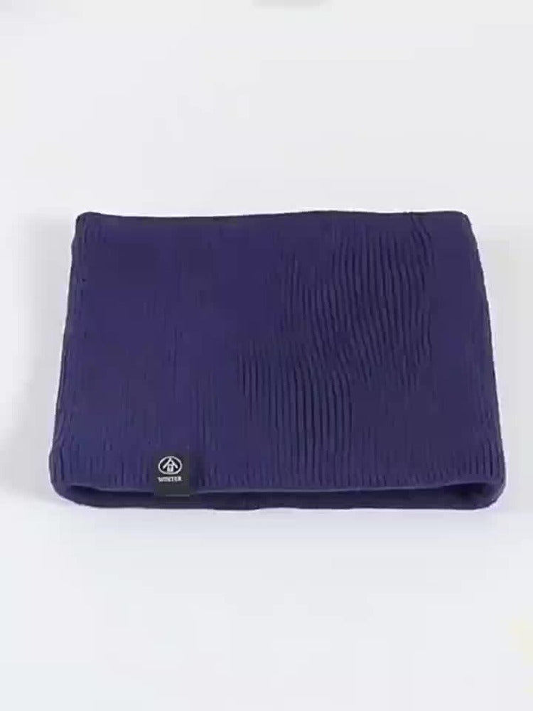 Plush lined knitted snood neck warmer