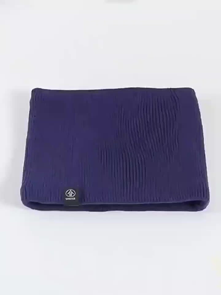 Plush lined knitted snood neck warmer