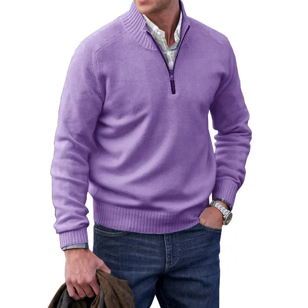 Men's Fine Knit Quarter Zip Jumper | Smart Layer in Nine Colours for Autumn and Winter