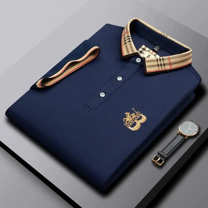 Ralph short-sleeve polo shirt in dark blue, front view