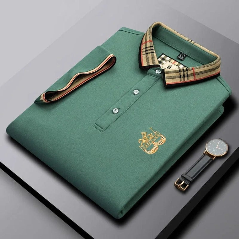 Ralph short-sleeve polo shirt in green, front view