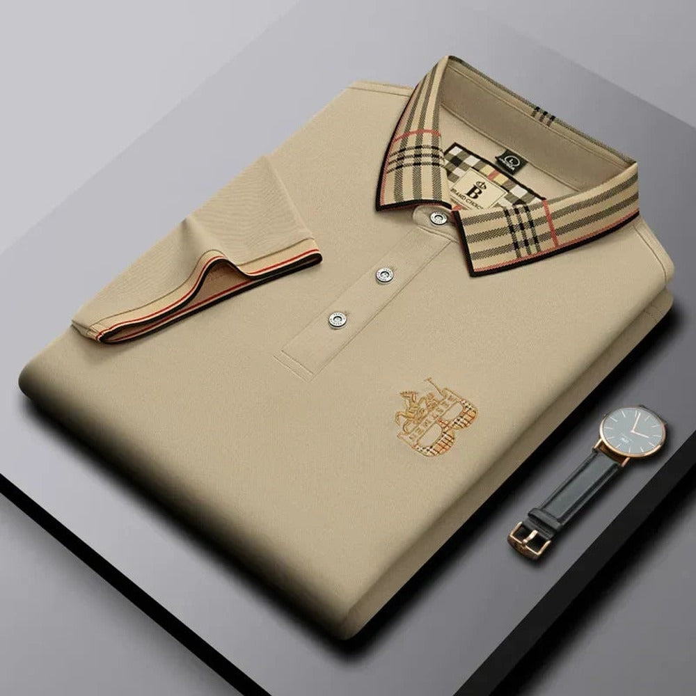 Ralph short-sleeve polo shirt in khaki, front view