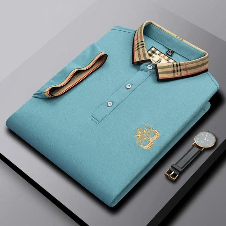 Ralph short-sleeve polo shirt in light blue, front view
