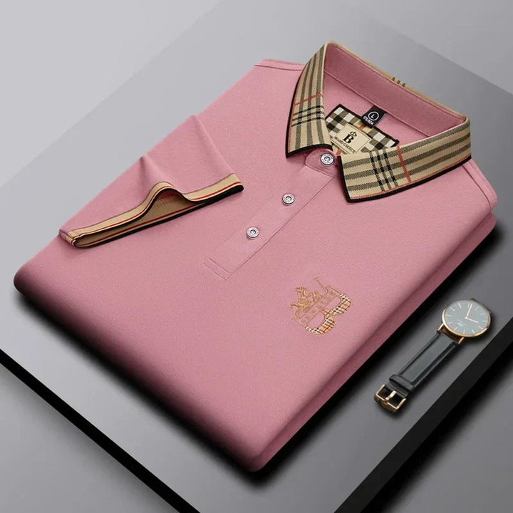 Ralph short-sleeve polo shirt in pink, front view