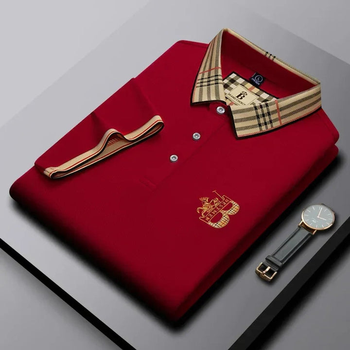 Ralph short-sleeve polo shirt in red, front view