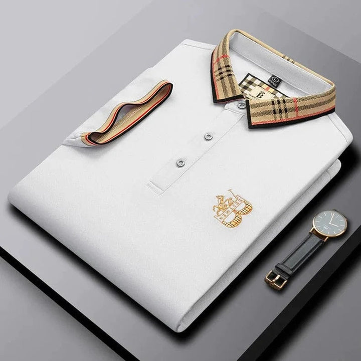 Ralph short-sleeve polo shirt in white, front view