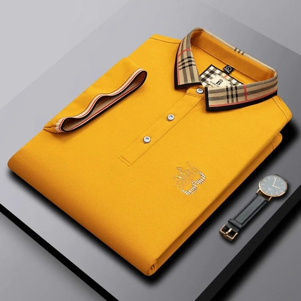Ralph short-sleeve polo shirt in yellow, front view