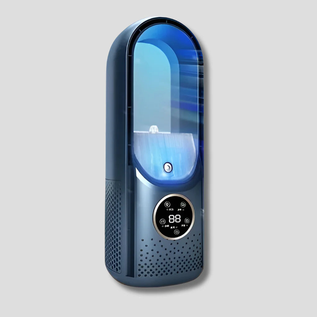 Universal silent fan with LED display panel and touch-sensitive mode controls