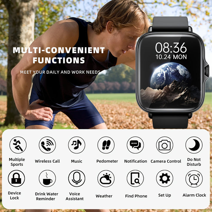 Smart watch with 1.83-inch full touch screen in nine colours