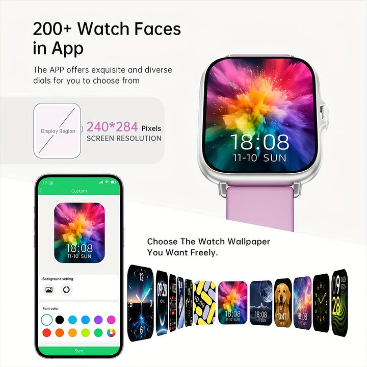 Smart watch with 1.83-inch full touch screen in nine colours