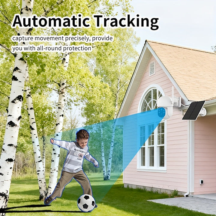 Solar powered wireless outdoor security camera 2-pack