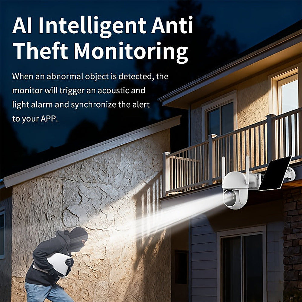 Solar powered wireless outdoor security camera 2-pack