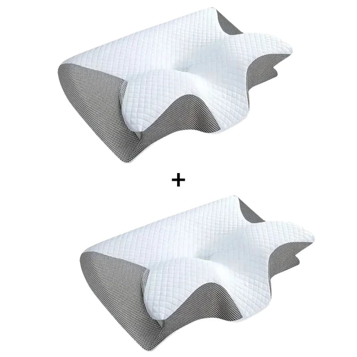Ergonomic cervical pillow with shaped profile for undisturbed, supportive rest