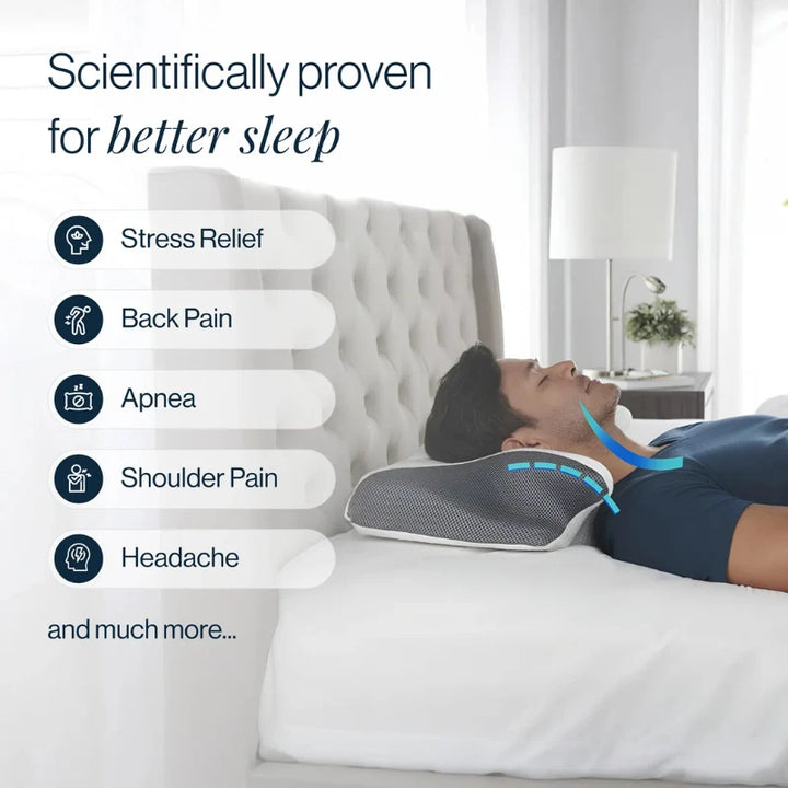 Neck comfort pillow with structured foam design and soft textured surface