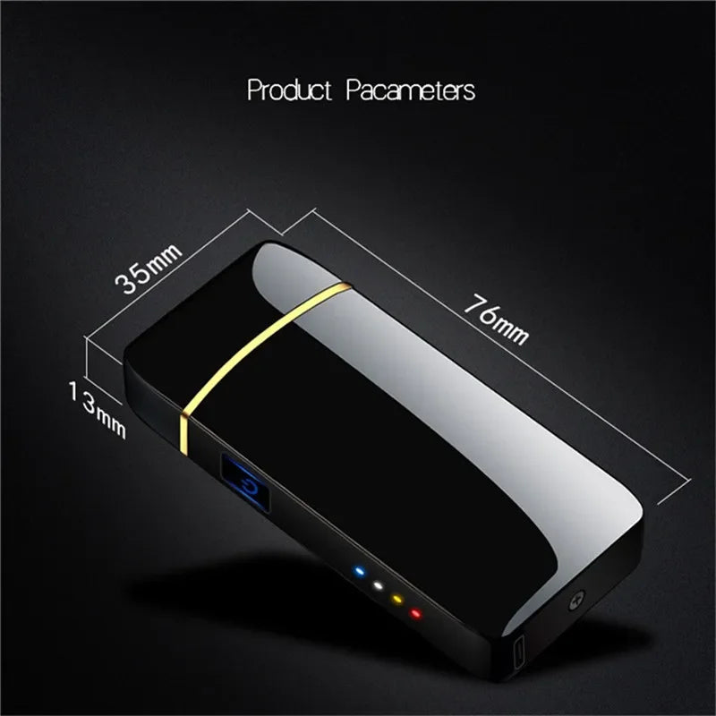 Portable plasma lighter with LED battery indicator and windproof ignition system