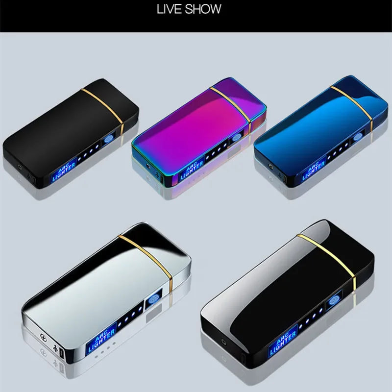 Rechargeable USB lighter featuring dual arc technology and touch sensor operation