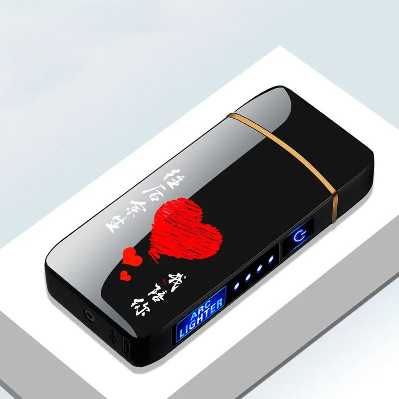 Compact plasma lighter with dual arc flame and rechargeable USB functionality