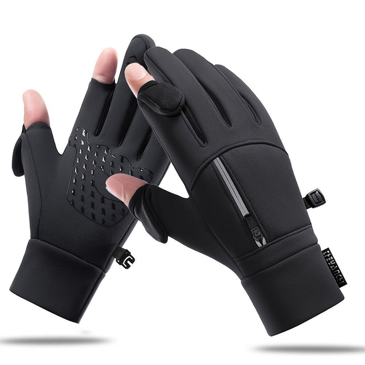 Windproof touchscreen winter gloves in black