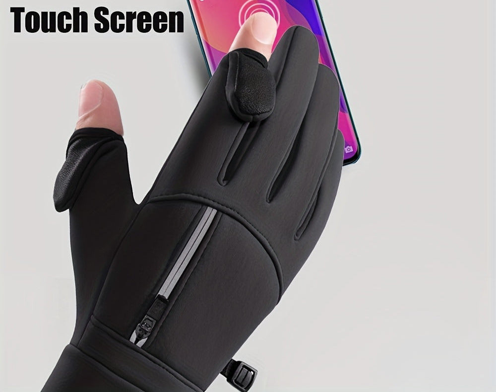 Windproof touchscreen winter gloves
