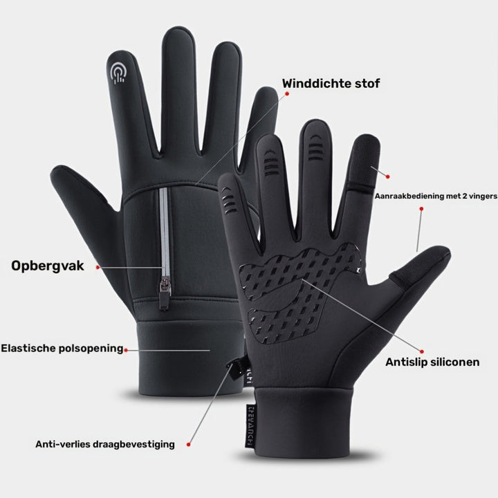 Windproof touchscreen winter gloves