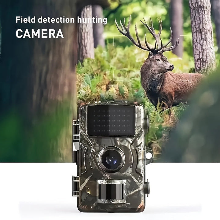 Outdoor trail camera with 130-degree wide-angle lens and night vision