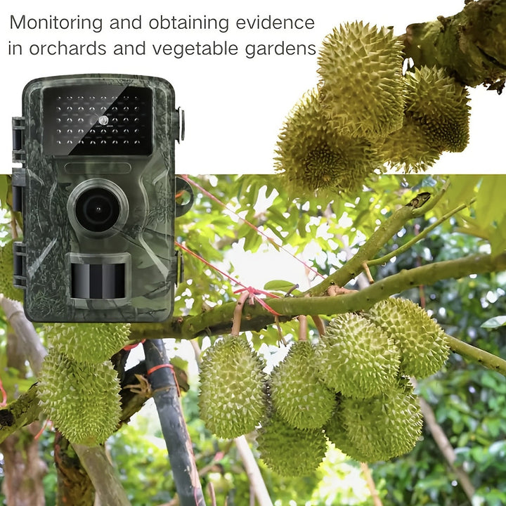 Outdoor trail camera with 130-degree wide-angle lens and night vision