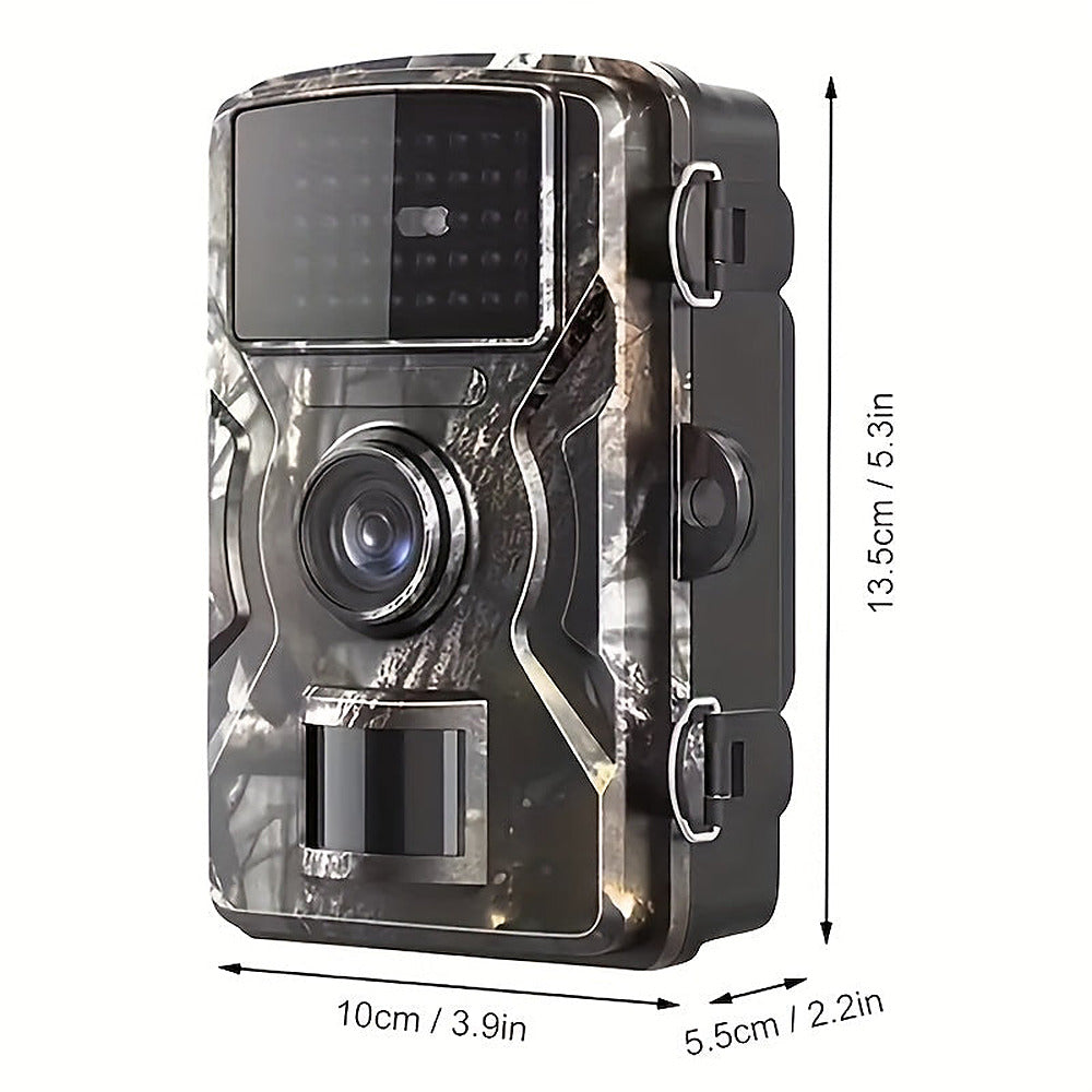 Outdoor trail camera with 130-degree wide-angle lens and night vision