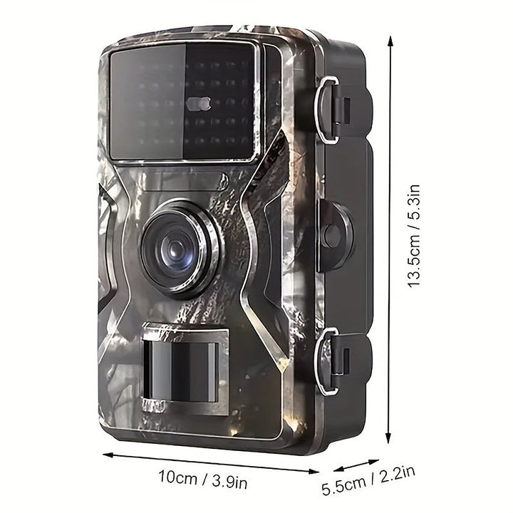Outdoor trail camera with 130-degree wide-angle lens and night vision