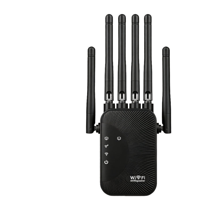Wi-Fi extender signal booster with six antennas and Ethernet port