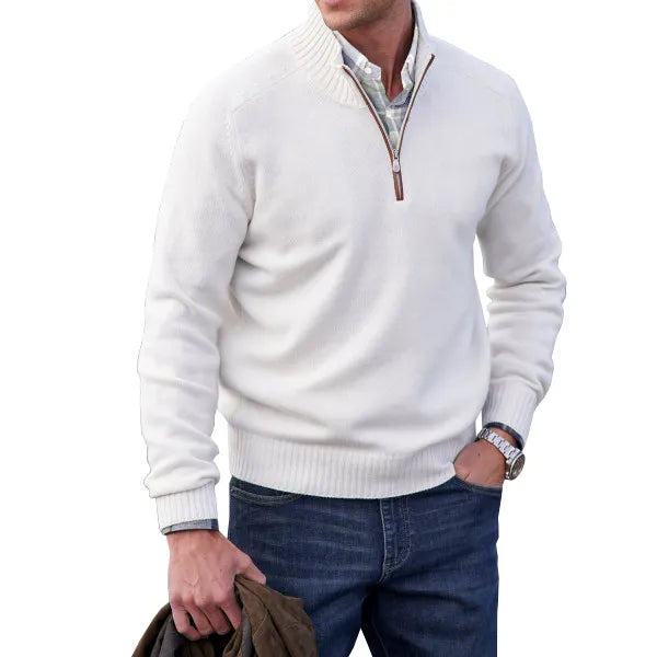 Men's Fine Knit Quarter Zip Jumper | Smart Layer in Nine Colours for Autumn and Winter