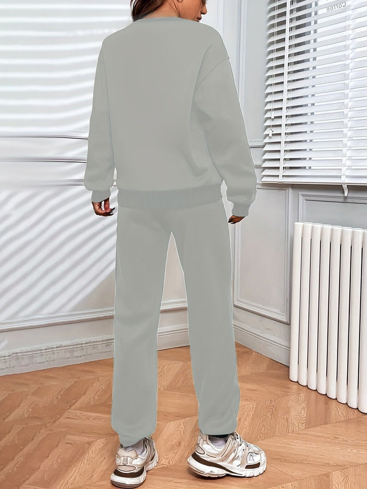Women's drop shoulder sweatshirt and jogger set