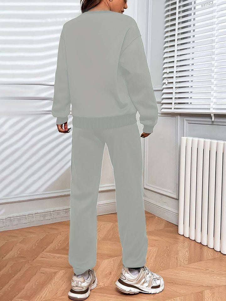 Women's drop shoulder sweatshirt and jogger set