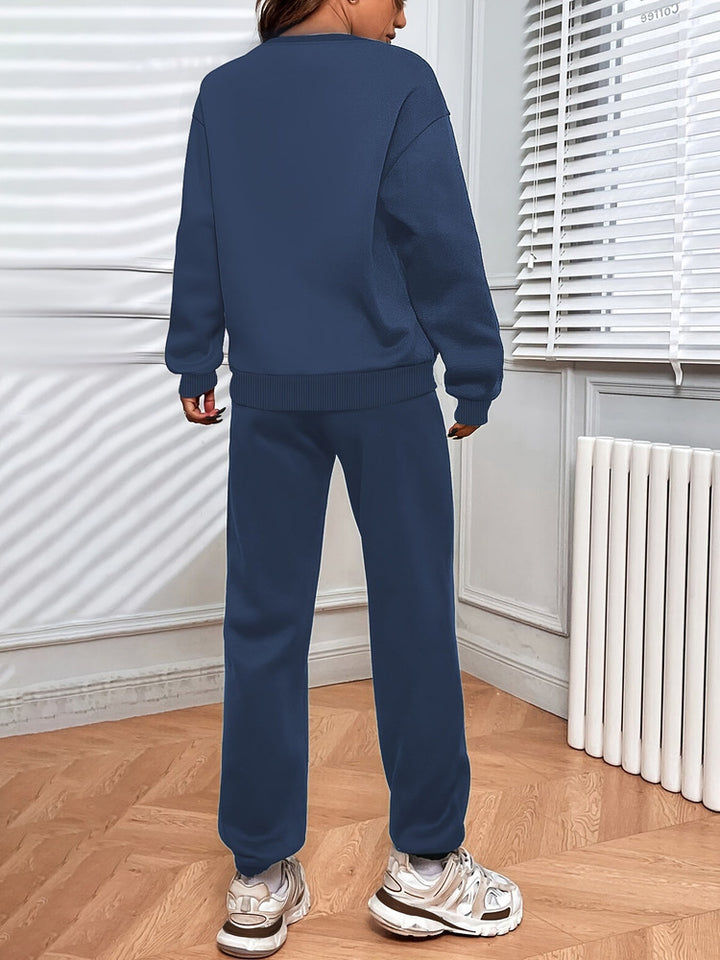 Women's drop shoulder sweatshirt and jogger set