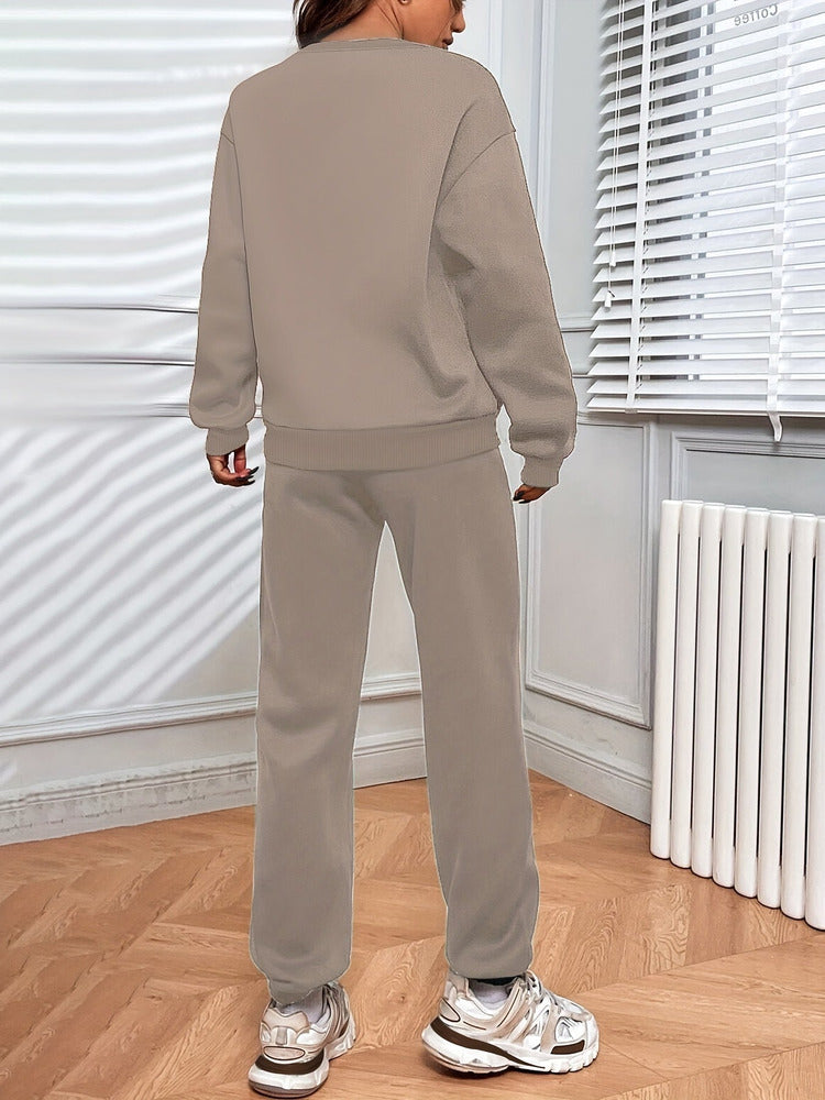 Women's drop shoulder sweatshirt and jogger set