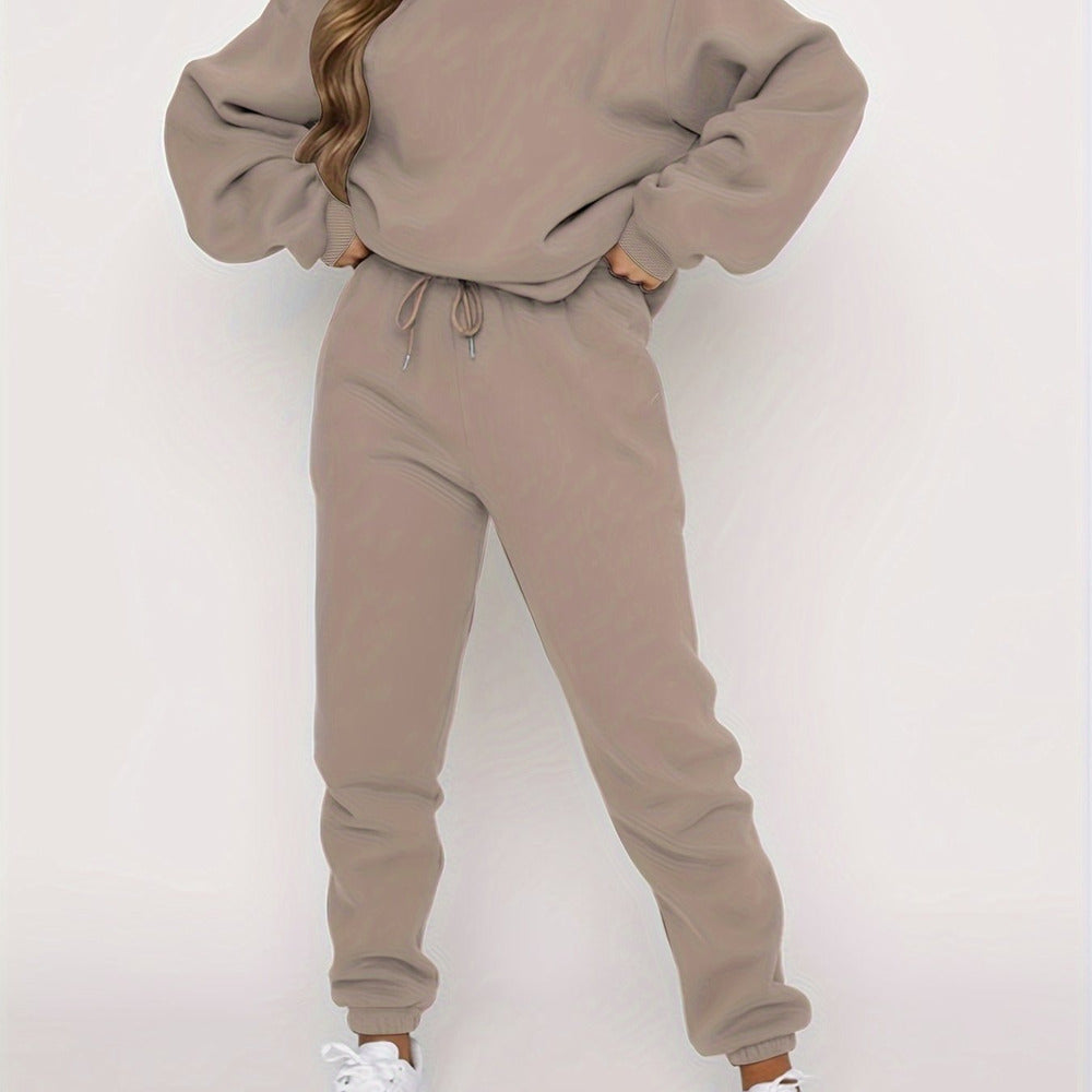 Women's drop shoulder sweatshirt and jogger set