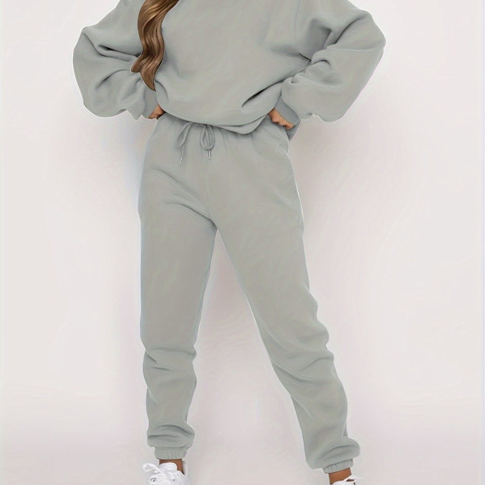 Women's drop shoulder sweatshirt and jogger set